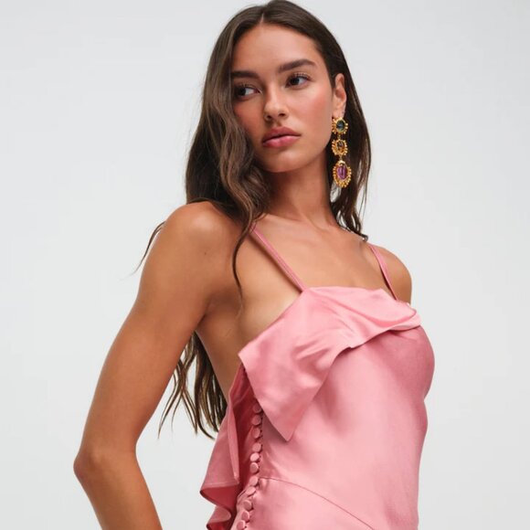 FOR LOVE & LEMONS Jewel Maxi Dress In Mauve (size S) NWT - Picture 4 of 13